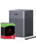 UGREEN DH4300 Plus 24TB Seagate IronWolf NAS-Bundle NAS inkl. 4x 6TB Seagate IronWolf 3.5 Zoll SATA Festplatte