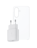 Samsung Starterkit für Galaxy A56 (Clear Case + Netzteil) Schutzhülle, transparent, 25W Netzteil