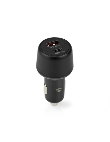 Nedis Auto-Ladegerät 48 W 2x 3.0 A - Anzahl der Ausgänge: 2, Port Type: USB-A / USB-C™, Automatische Spannungswahl