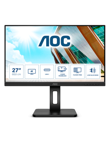 AOC U27P2CA Office Monitor - 69 cm (27") 4K UHD, Höhenverstellung