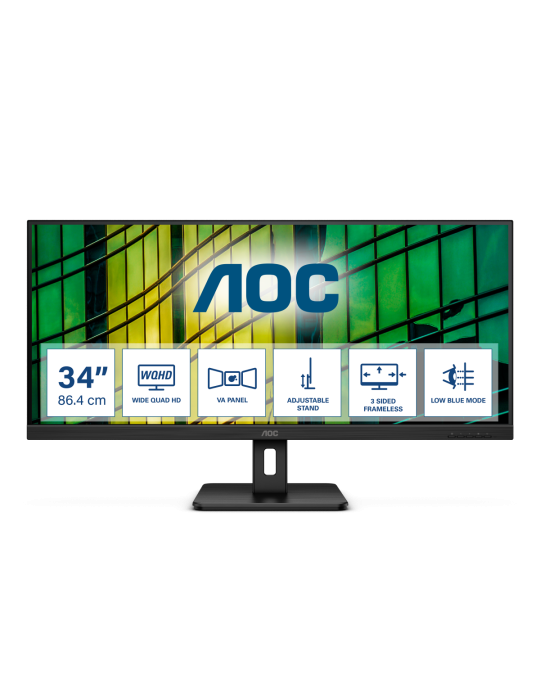 AOC U34E2M WQHD Monitor - 100 Hz, Adaptive Sync, HDMI