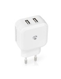 Nedis Netzladegerät 24 W Schnellladefunktion 2x 2.4 A A - Anzahl der Ausgänge: 2, 2x USB-A, Kein Kabel im Lieferumfang enthalten