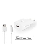 Nedis Netzladegerät 12 W 1x 2.4 A A - Anzahl der Ausgänge: 1, USB-A, Lightning 8-Pin (Lose) Kabel, Single Voltage Output