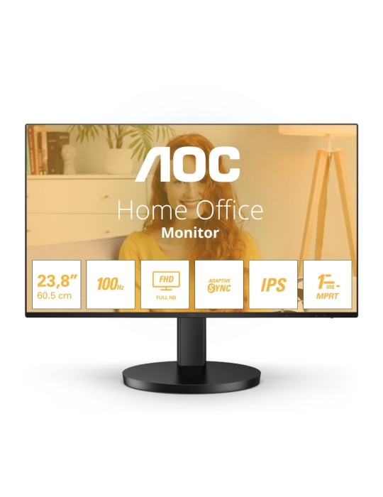 AOC 24B3HA2 24 Zoll Full HD Monitor, eingeb. Lautsprecher (1920x1080, 100 Hz, VGA, HDMI 1.4) schwarz