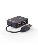 Nedis USB-Hub USB-A Stecker - 4x USB A, 4-Port port(s), USB 2.0, Stromversorgung über USB