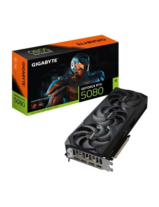 GIGABYTE GeForce RTX 5080 Windforce OC SFF 16G - 16GB GDDR7, HDMI, 3x DP
