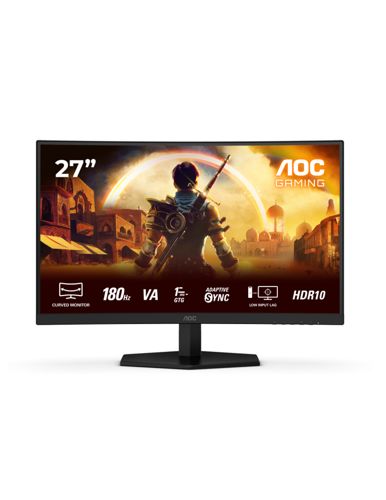 AOC C27G42E 27 Zoll Full HD Curved Monitor, 180 Hz, 0.5 ms, FreeSync Premium (1920x1080, 1x HDMI 2.0, 1x DisplayPort 1.4) schwar