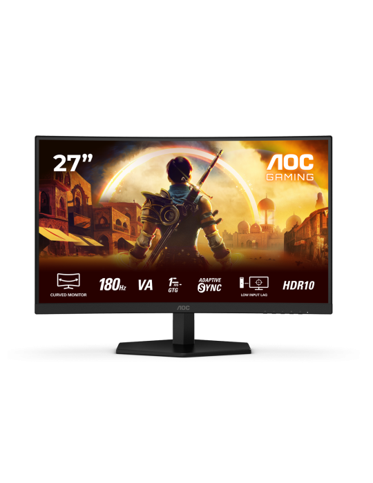 AOC C27G42E 27 Zoll Full HD Curved Monitor, 180 Hz, 0.5 ms, FreeSync Premium (1920x1080, 1x HDMI 2.0, 1x DisplayPort 1.4) schwar