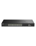 D-Link DGS-1530-28P Smart Managed Switch 24x Gigabit Ethernet (PoE+, max. 370 W), 4x 10G SFP+, 1x USB 2.0, 1x Konsolen-Port