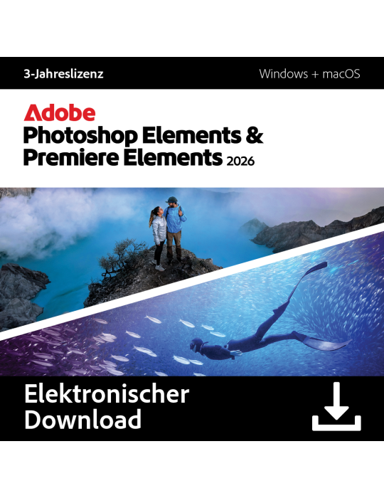Adobe Photoshop & Premiere Elements 2026| 3 Jahre
