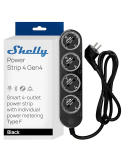 Shelly Power Strip 4 Gen4 schwarz - 4-fach Steckdosenleiste, WiFi, Bluetooth, Zigbee, Matter, HomeKit, Alexa / bis zu 12 A pro S