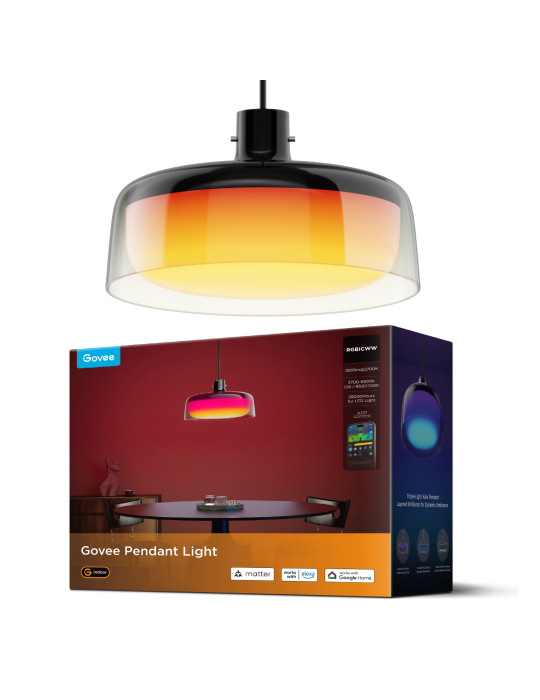 Govee - Pendelleuchte, Smart RGBIC und Weißlicht-Hängelampe