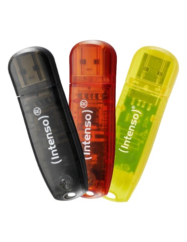3er-Pack Intenso Rainbow Line Typ-A USB-Stick 8GB Mit Schutzkappe, bis zu 28 MB/s, USB 2.0