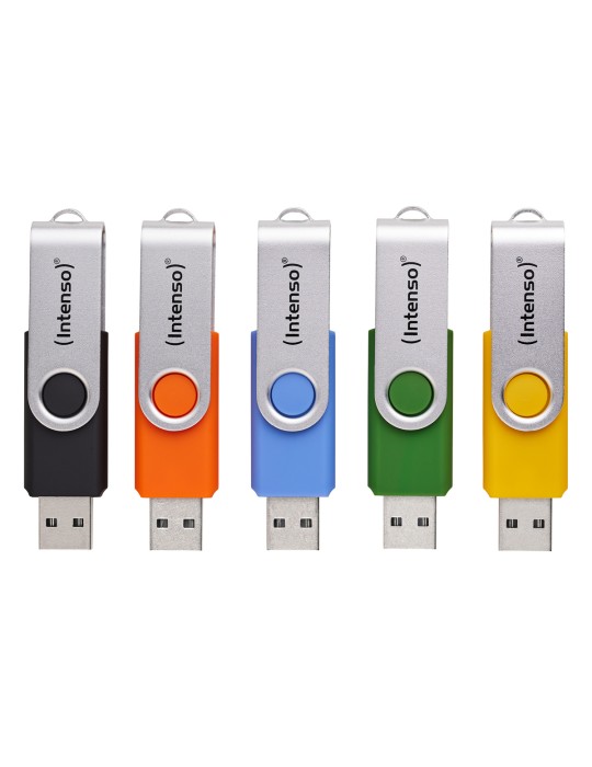 5er-Pack Intenso Office Line Typ-A USB-Stick 16GB Swivel, bis zu 70 MB/s, USB 3.2 Gen 1x1 (5 Gbit/s)