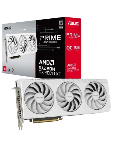 Asus PRIME Radeon RX 9070 XT 16GB WHITE Grafikkarte - 16GB GDDR6, HDMI, 3x DP