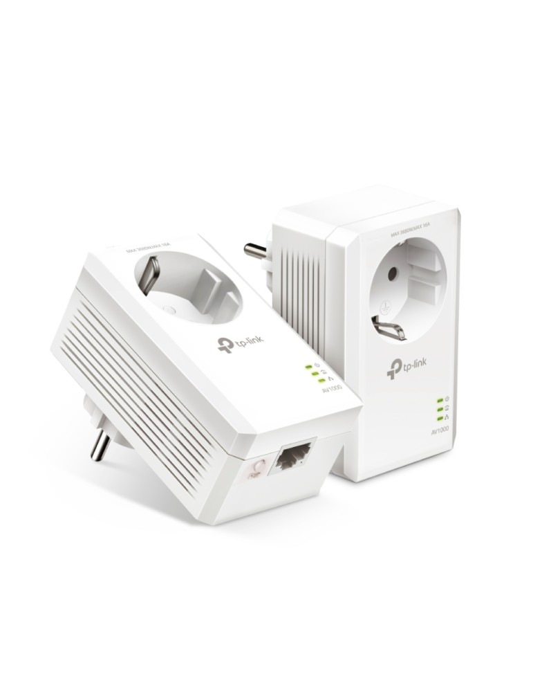 TP-Link AV1000 Gigabit Powerline Set mit Steckdosen 2x Adapter, bis zu 1.000 Mbit/s, Homeplug AV2, 1x Gigabit Ethernet