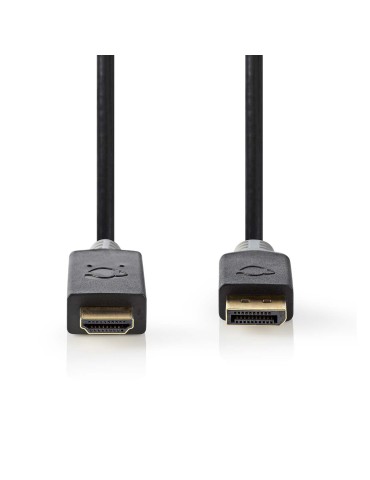 Nedis Displayport-Kabel DisplayPort Stecker | HDMI™ Stecker DisplayPort Stecker | HDMI™ Stecker | 4K@30Hz | Vergoldet | 1.00 m |