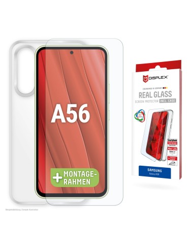 DISPLEX Real Glass + Case Samsung Galaxy A56 5G Panzerglas + Schutzhülle