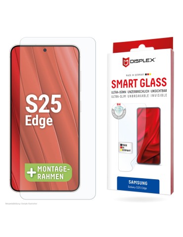 DISPLEX Smart Glass Schutzfolie Samsung Galaxy S25 Edge Panzerfolie, Härtegrad 9H