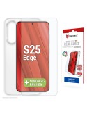 DISPLEX Real Glass + Case Samsung Galaxy S25 Edge Panzerglas + Schutzhülle
