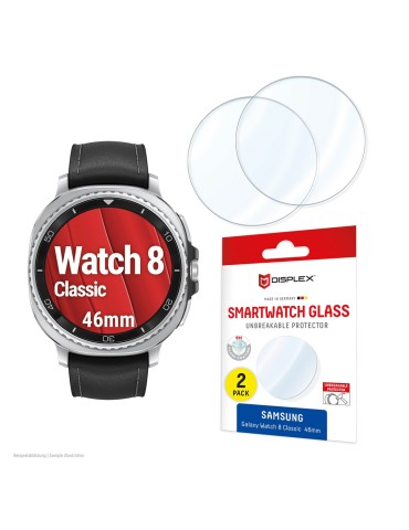 DISPLEX Glass Schutzfolie Samsung Galaxy Watch8 Classic, 46mm 2 Stück