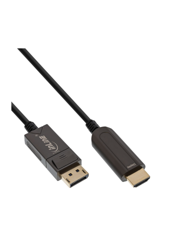 InLine DisplayPort zu HDMI AOC Konverter Kabel, 4K/60Hz, schwarz