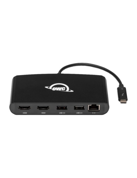 OWC Thunderbolt 3 Mini Dockingstation, 5 Ports, Verbinden Sie bis zu zwei 4K-Displays, Gigabit-Ethernet-Anschluss, Integriertes 