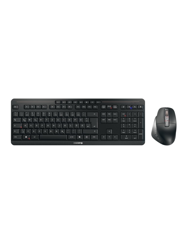 Cherry Stream Desktop Ultimate, Kabelloses Tastaturset 2x Bluetooth®-5.2-Kanäle, 2,4-GHz-Funk und USB, Ergonomische 7-Tasten-Mau