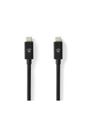 Nedis 1m USB-C 4.0 Gen 3x2, 240W, 8K@60Hz, 40Gbps | Vernickelt | 1.00 m | Rund | PVC | Schwarz | Box