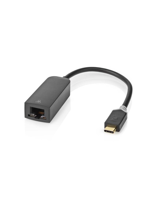 Nedis USB-Netzwerkadapter, USB 3.2 Gen 1 | 1000 Mbps, 0,2m | USB-C™ Stecker | RJ45 Buchse | 0.20 m | Rund | Vergoldet | Verzinnt
