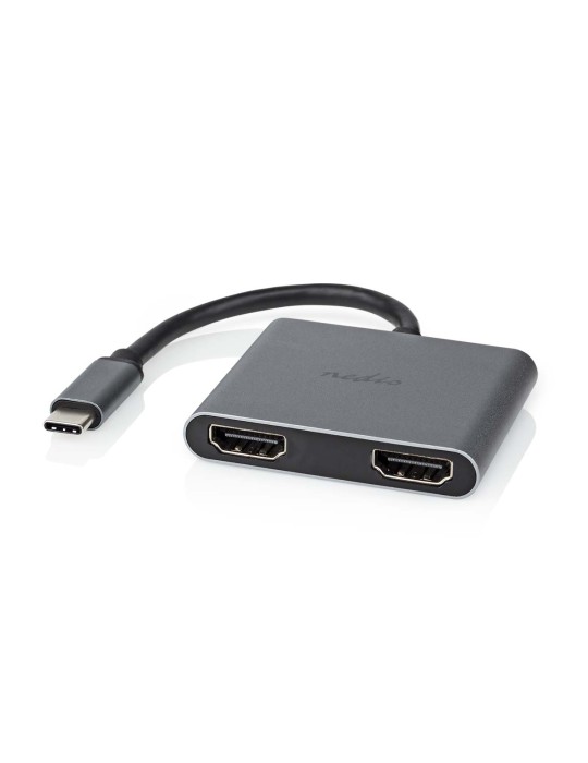 Nedis USB-C™ Adapter USB 3.2 Gen 1 | USB-C™ Stecker | 2x HDMI™ | | 4K@30Hz | 0.10 m | Rund | Vernickelt | PVC | Schwarz | Box