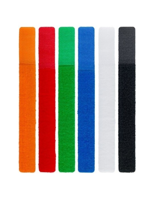 Goobay Kabel Management Klettverschluss (17cm) - 6er-Pack, verschiedene Farben