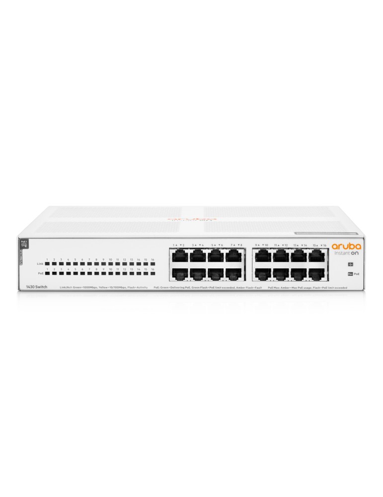 HPE Networking Instant On 1430 Unmanaged Switch (R8R48A) [16x Gigabit Ethernet PoE, 124W]