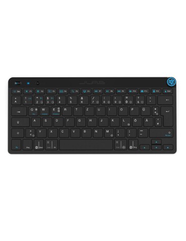 JLab GO Wireless Bluetooth-Tastatur, DE-Layout Mehrere Verbindungsoptionen, ?Multifunktionaler Medienregler