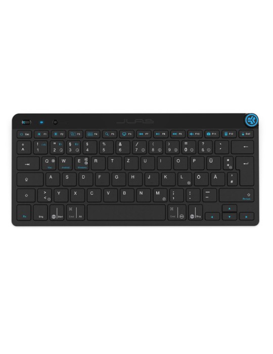 JLab GO Wireless Bluetooth-Tastatur, DE-Layout Mehrere Verbindungsoptionen, ?Multifunktionaler Medienregler