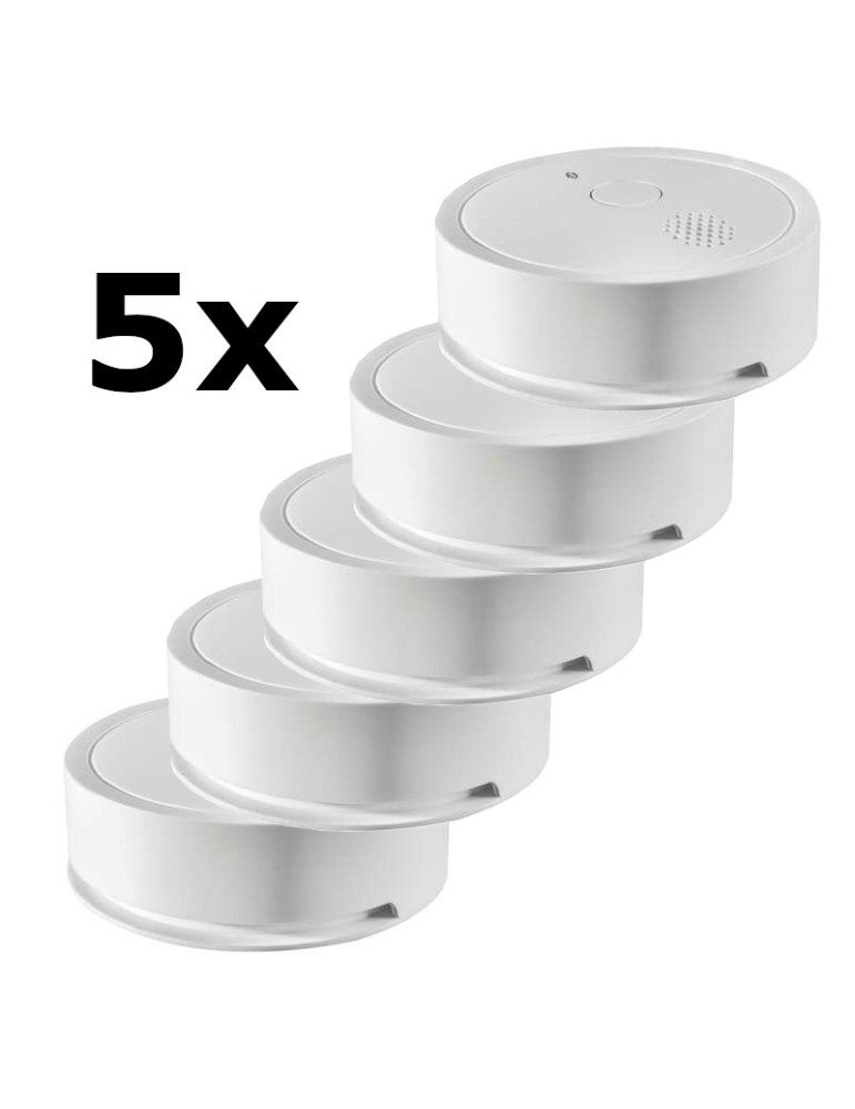 Bundle 5x Shelly Plus Smoke Rauchmelder - Smarter WLAN- und Bluetooth-Rauchmelder mit App-Benachrichtungen und akustischen Warnu