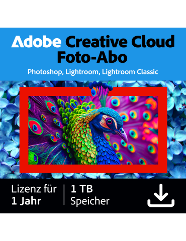 Adobe Creative Cloud Foto-Abo | 1 Jahr | 1TB | PC/Mac
