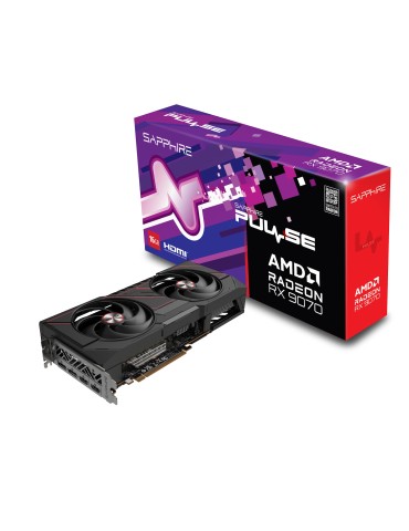 SAPPHIRE PULSE AMD RADEON RX 9070 GAMING Grafikkarte - 16GB GDDR6, 2x HDMI, 2x DP