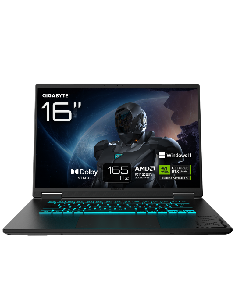 GIGABYTE GAMING A16 3VHK3DE894SH - 16" FHD+ 165 Hz Display, AMD Ryzen 7 260, 16GB RAM, 1TB SSD, NVIDIA GeForce RTX 5060, Windows