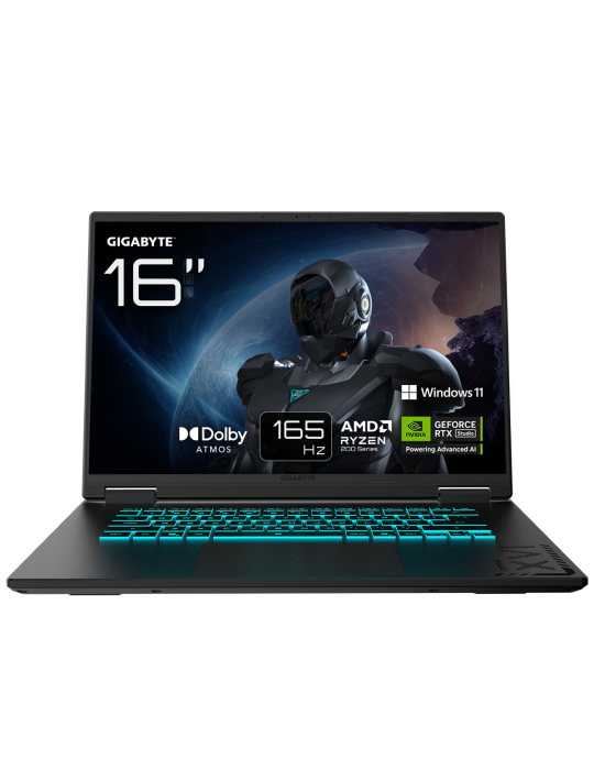 GIGABYTE GAMING A16 3VHK3DE894SH - 16" FHD+ 165 Hz Display, AMD Ryzen 7 260, 16GB RAM, 1TB SSD, NVIDIA GeForce RTX 5060, Windows