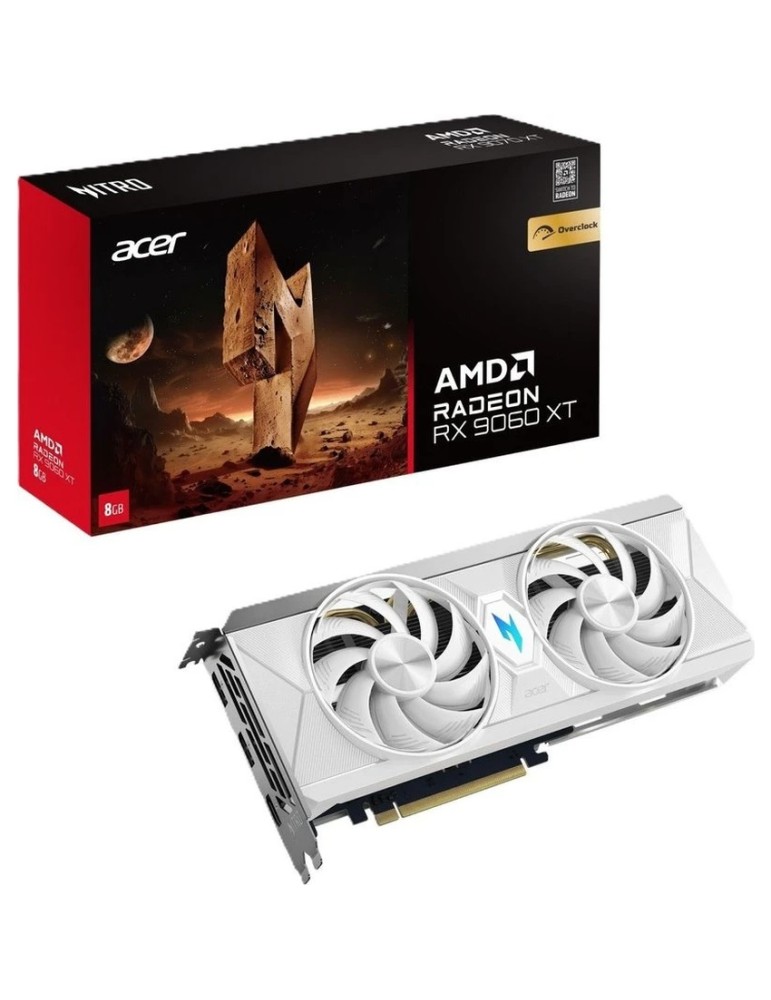 Acer Nitro AMD Radeon RX 9060 XT 8G OC White - 8GB GDDR6, 1x HDMI, 3x DP
