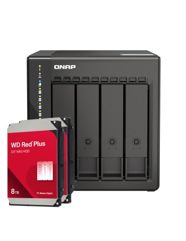 QNAP TS-453E-8G 16TB WD Red Plus NAS-Bundle NAS inkl. 2x 8TB WD Red Plus 3.5 Zoll SATA Festplatte