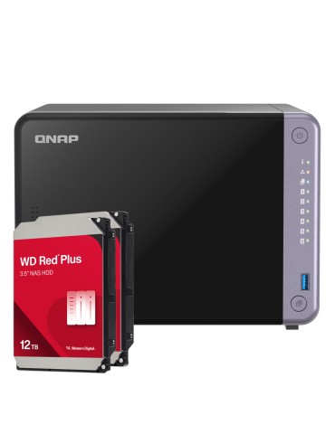 QNAP TS-632X-4G 24TB WD Red Plus NAS-Bundle NAS inkl. 2x 12TB WD Red Plus 3.5 Zoll SATA Festplatte