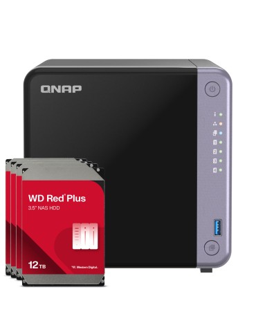 QNAP TS-432X-4G 48TB WD Red Plus NAS-Bundle NAS inkl. 4x 12TB WD Red Plus 3.5 Zoll SATA Festplatte