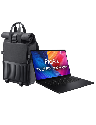 ASUS ProArt P16 H7606WM-RJ050W + ASUS PP4600 PROART BACKPACK - 16" WQXGA+ 120Hz OLED, AMD Ryzen™ AI 9 HX 370, 32GB RAM, 1TB SSD,