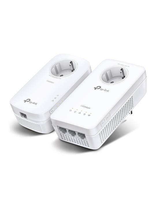 TP-Link AV1300 Gigabit Powerline WLAN AC1200 Set mit Steckdosen 2 x Adapter, bis zu 1.300 Mbit/s, bis zu 300 Mbit/s (2,4 GHz) un