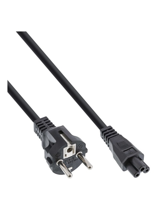 InLine® Netzkabel für Notebook, 3pol Kupplung, schwarz, 1,8m