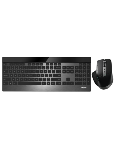 Rapoo Kabelloses ultraflaches Multi-Mode-Deskset "9900M",schwarz kabellose Multimodus-Verbindung - ultraflaches Design - QWERTZ 