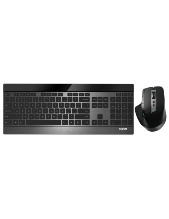 Rapoo Kabelloses ultraflaches Multi-Mode-Deskset "9900M",schwarz kabellose Multimodus-Verbindung - ultraflaches Design - QWERTZ 