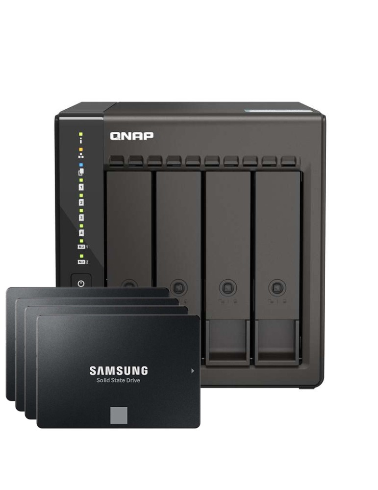 QNAP TS-453E-8G 4TB 870 EVO SSD Bundle NAS inkl. 4x 1TB 870 EVO 2,5 Zoll SATA SSD
